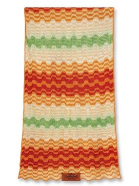 Authentic Vtg Missoni Orange Label Multicolor Chevron Knit Scarf - Archival